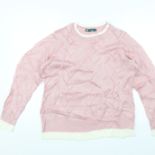 Amber Womens Pink   Pullover Jumper Size 16