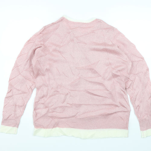 Amber Womens Pink   Pullover Jumper Size 16