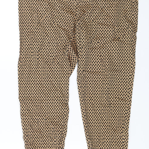 M&S Womens Gold Geometric  Trousers  Size 12 L23 in