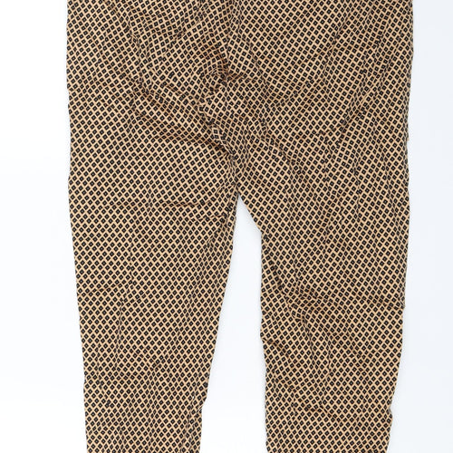 M&S Womens Gold Geometric  Trousers  Size 12 L23 in