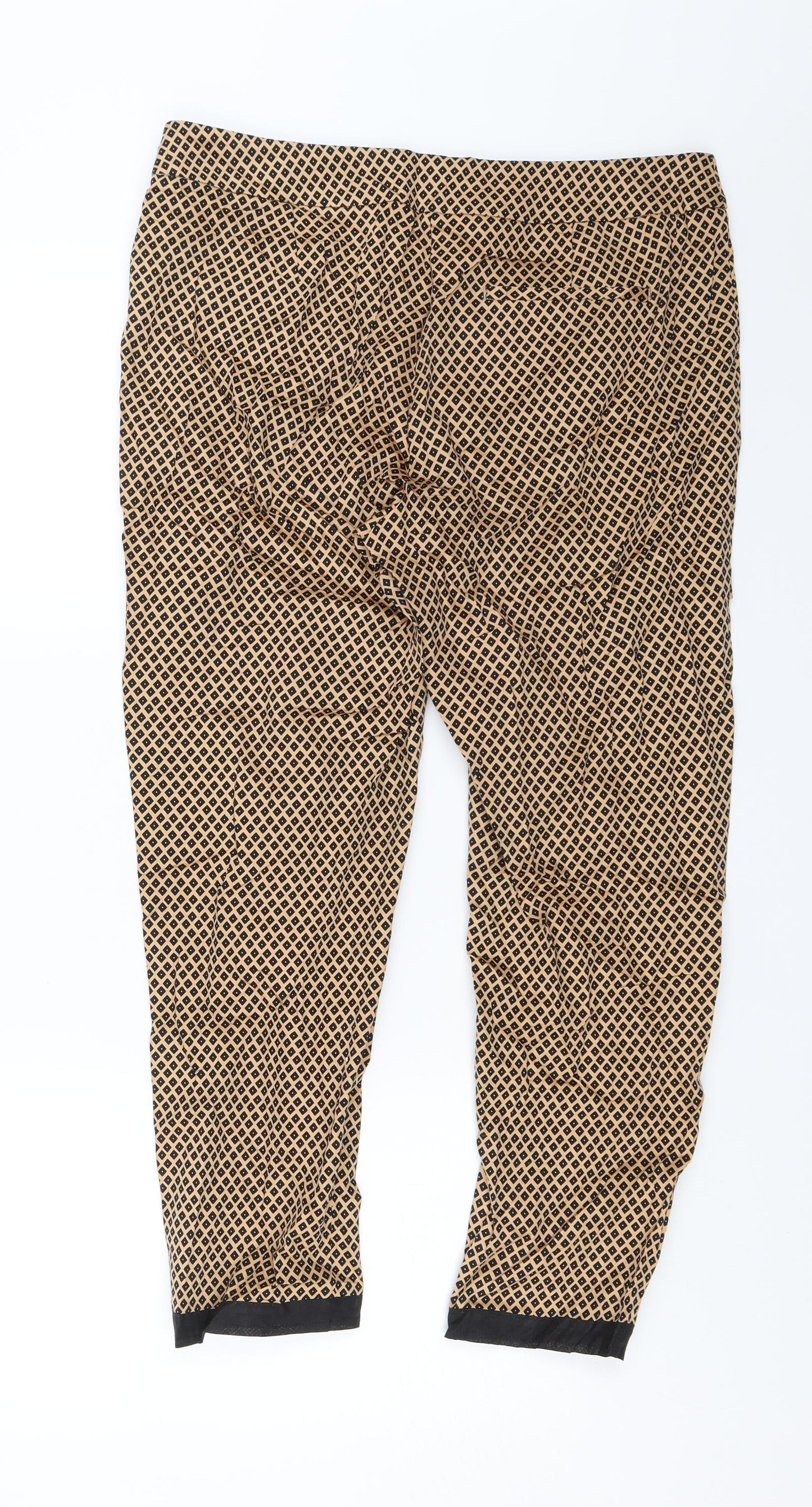 M&S Womens Gold Geometric  Trousers  Size 12 L23 in