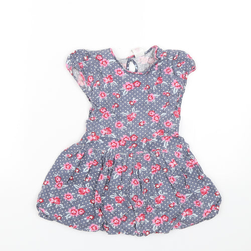 Evie Angel Girls Blue Floral  Shift  Size 3-4 Years