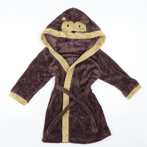 TU Boys Brown Solid   Robe Size 3-4 Years  - Monkey