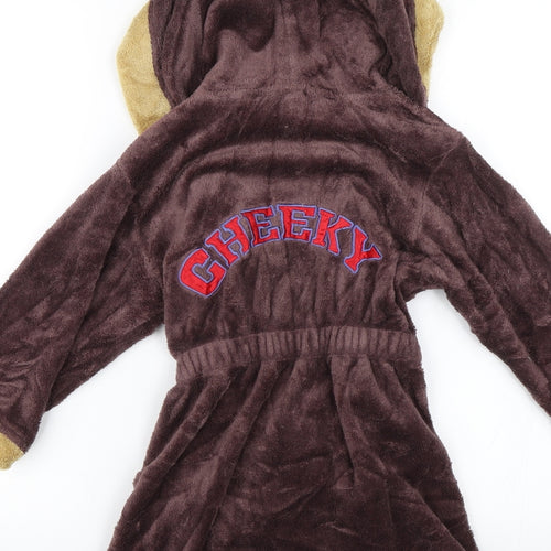 TU Boys Brown Solid   Robe Size 3-4 Years  - Monkey