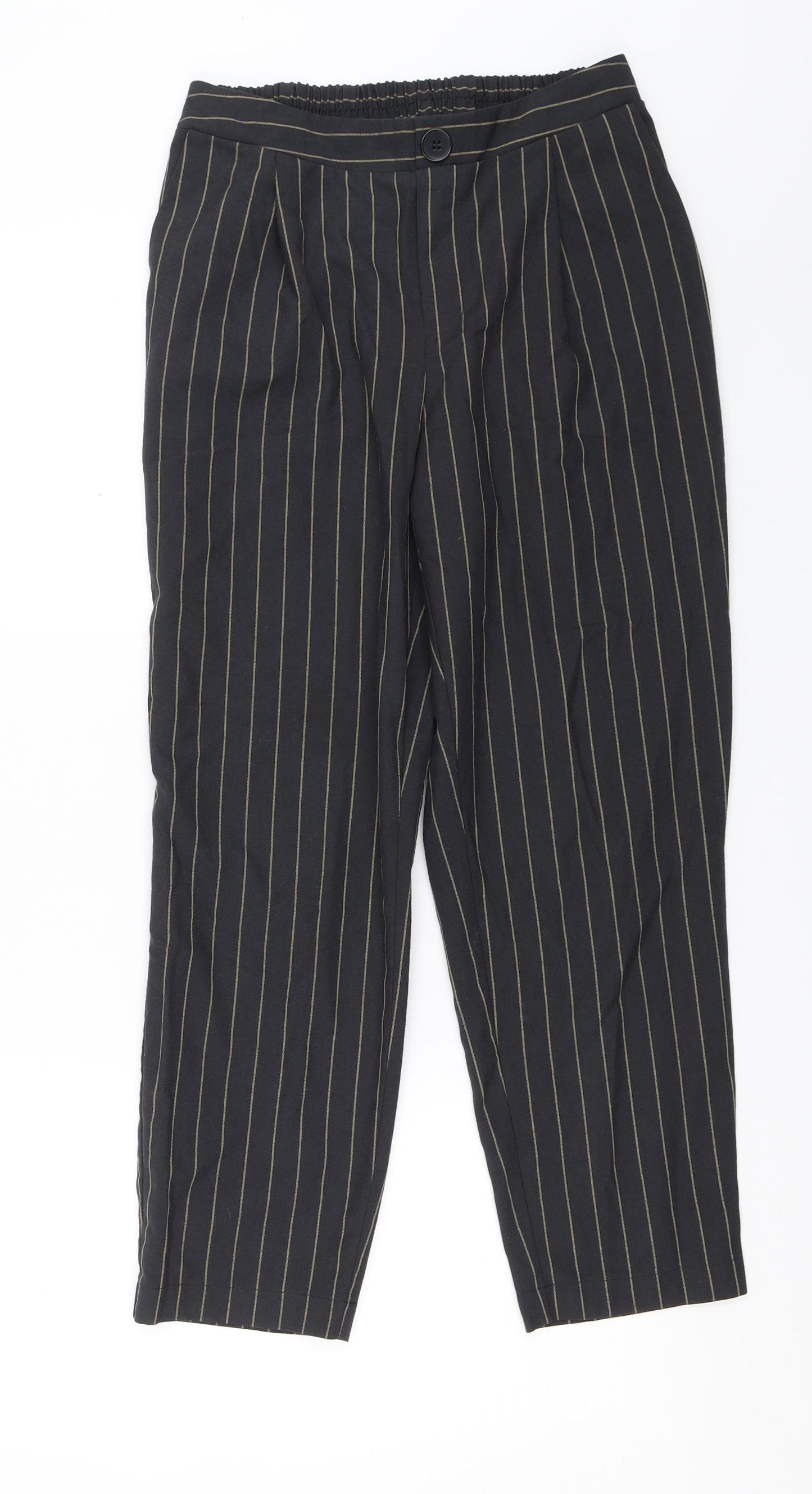Primark Womens Grey Striped  Capri Trousers Size 10 L23 in