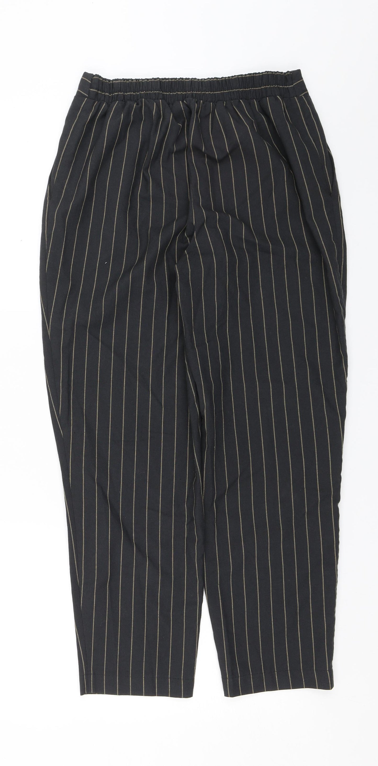 Primark Womens Grey Striped  Capri Trousers Size 10 L23 in