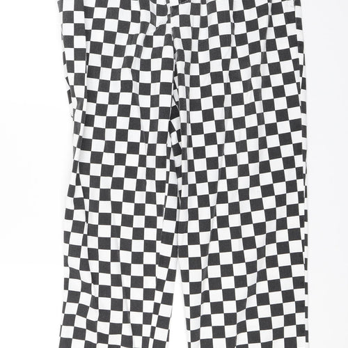 Preworn Womens White Check  Trousers  Size L L30 in
