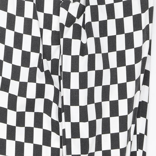 Preworn Womens White Check  Trousers  Size L L30 in