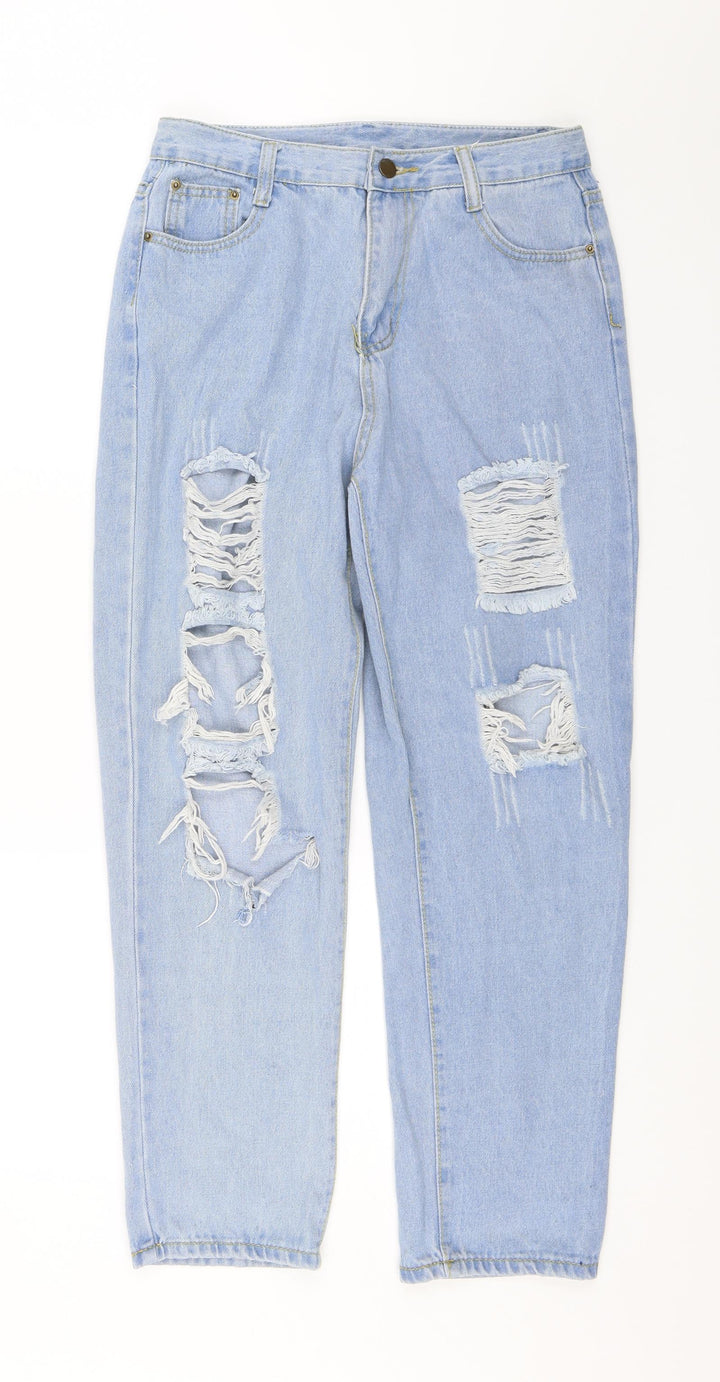 SheIn Womens Blue Denim Straight Jeans Size S L25 in
