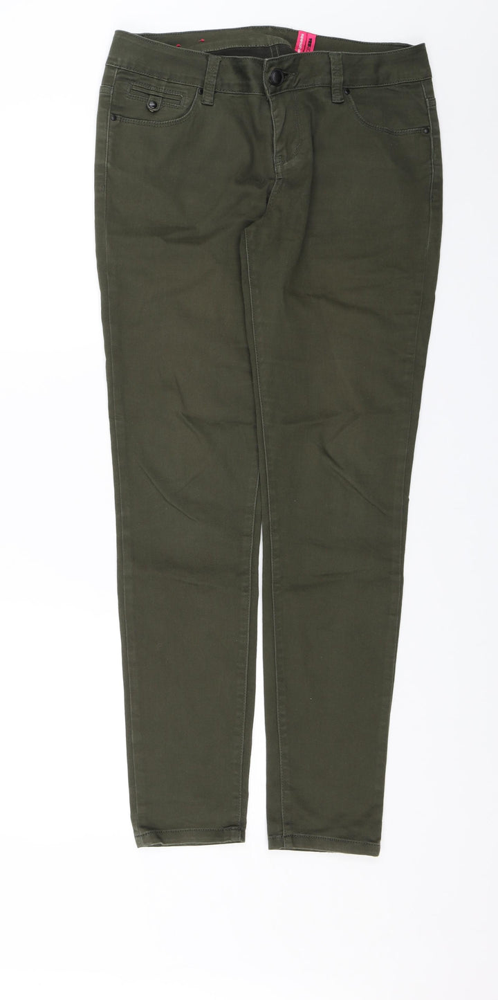 Yes Yes Womens Green Skinny Jeans Size 12 L28 in