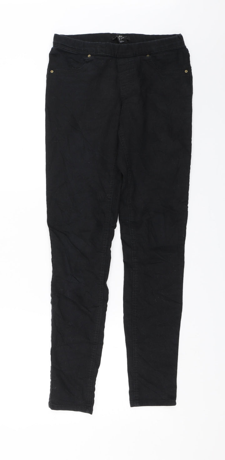H&M Womens Black  Denim Jegging Jeans Size 6 L28 in