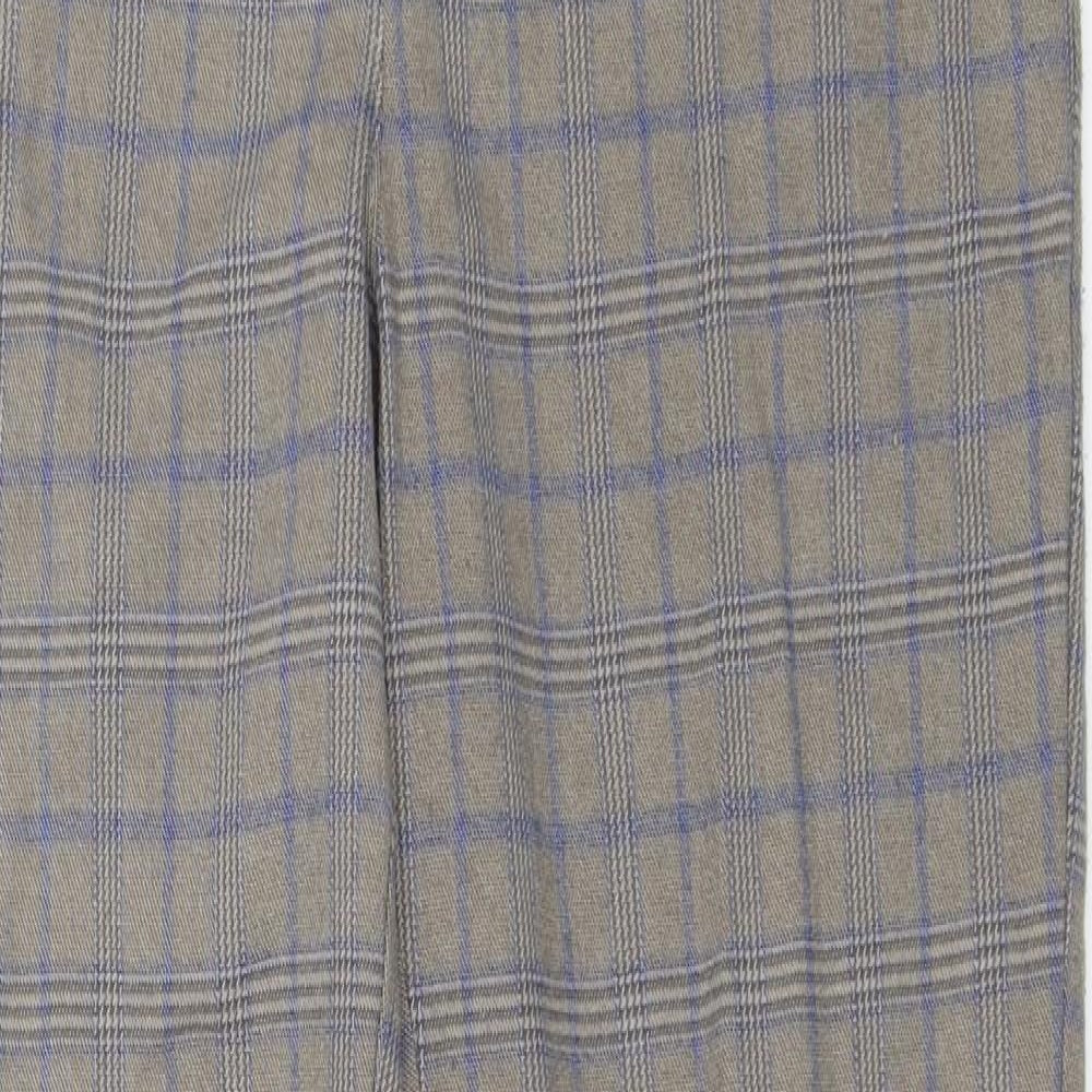TU Womens Grey Plaid  Chino Trousers Size 12 L27 in