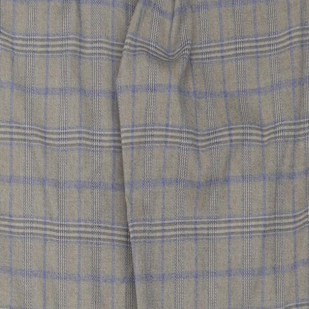 TU Womens Grey Plaid  Chino Trousers Size 12 L27 in