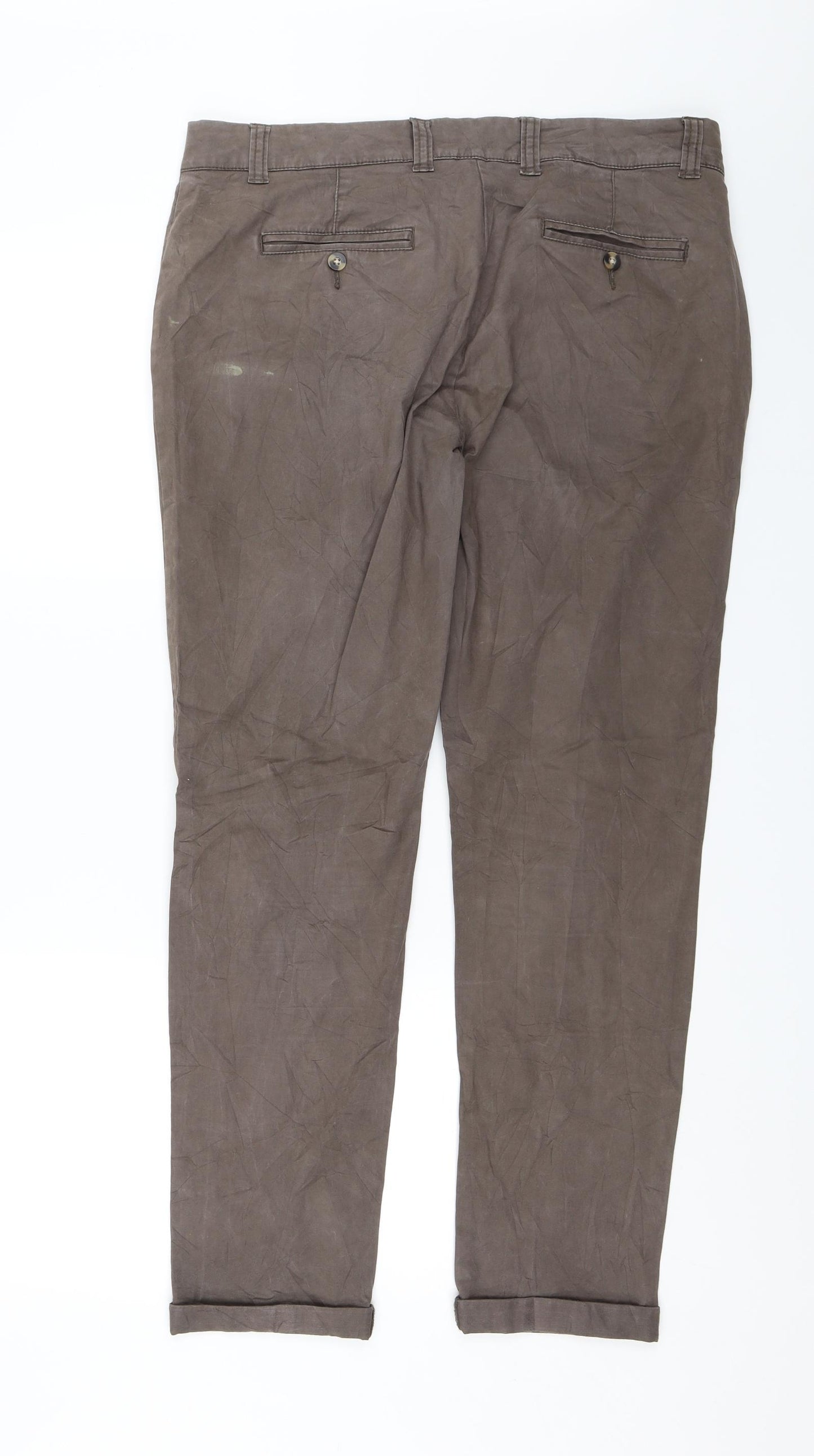 Papaya Womens Brown   Chino Trousers Size 14 L27 in