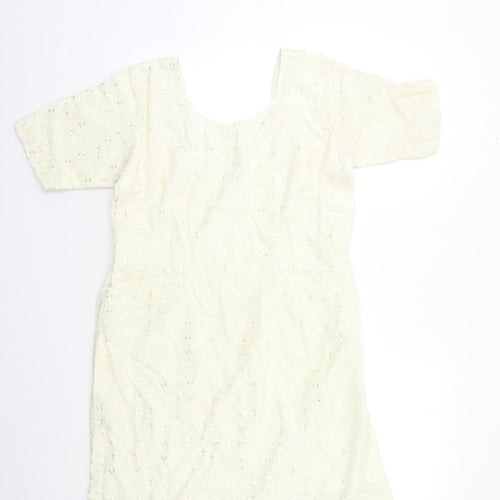 Preworn Womens Ivory   Tunic Blouse Size M