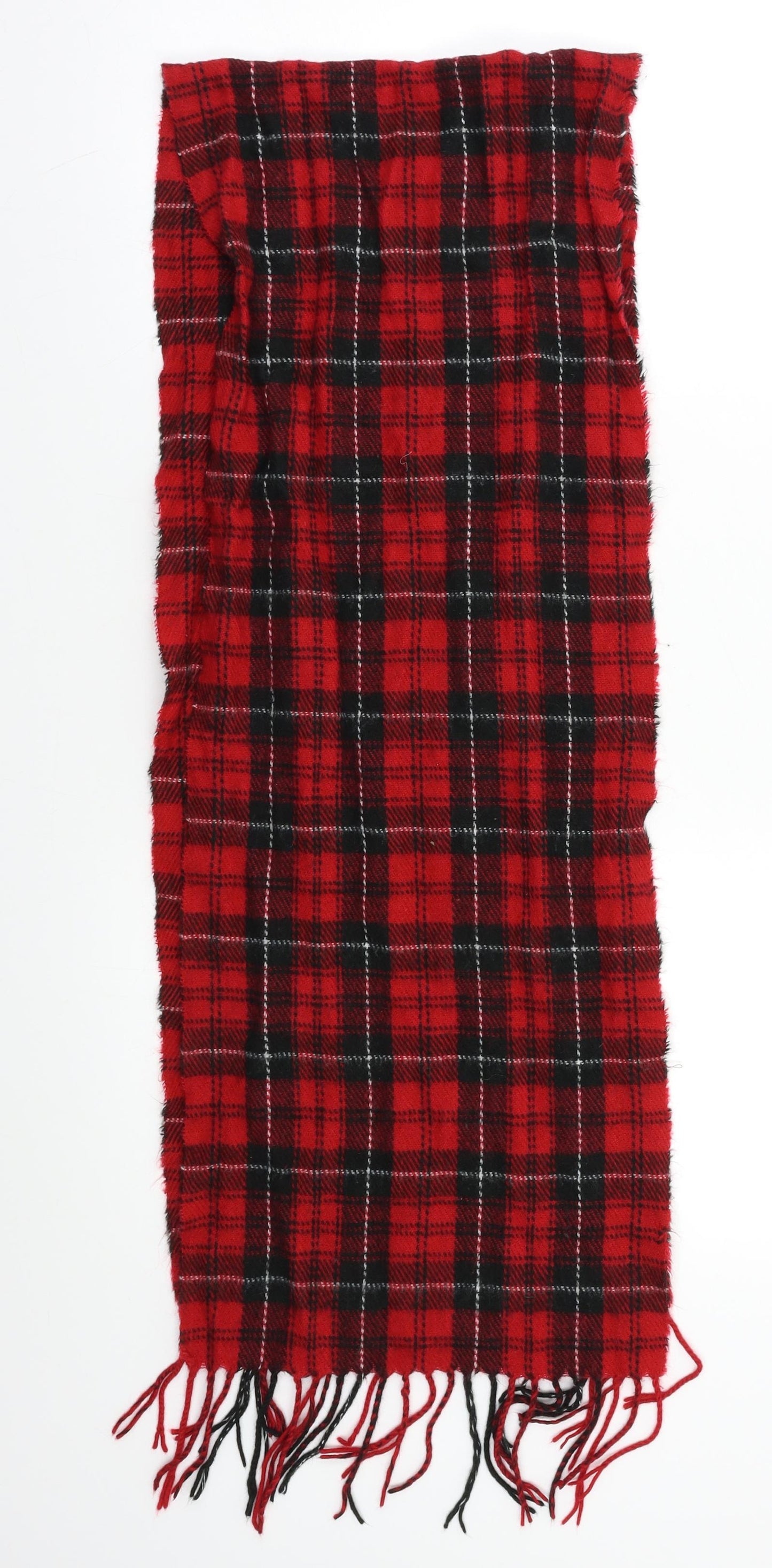 Preworn Womens Red Plaid   Scarf