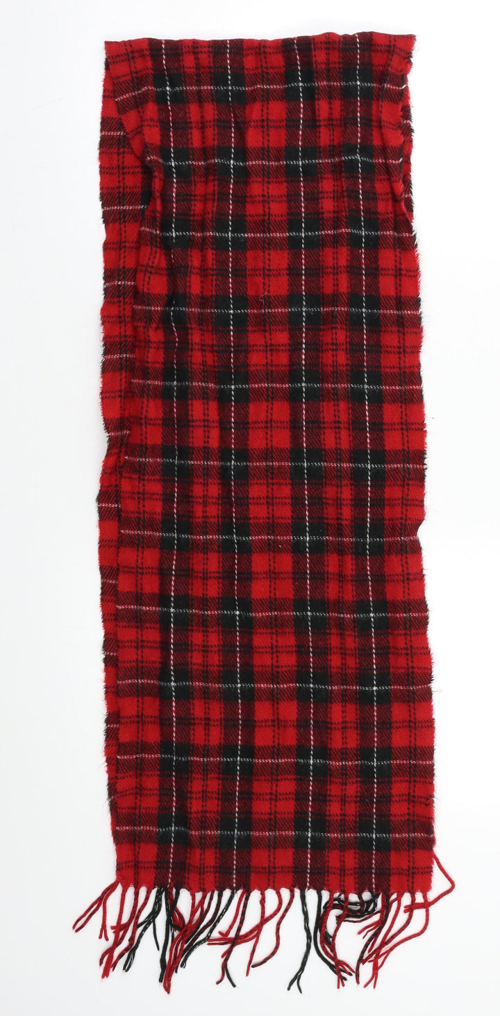 Preworn Womens Red Plaid   Scarf