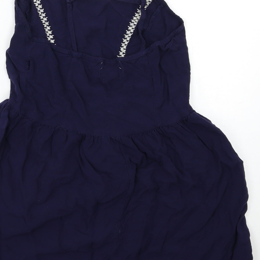Ribbon Womens Blue Floral  Camisole Blouse Size M