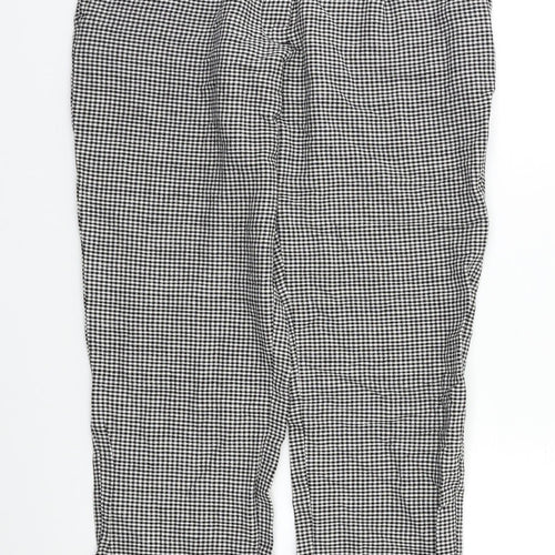 MNG Womens Black Check  Capri Trousers Size 8 L23 in