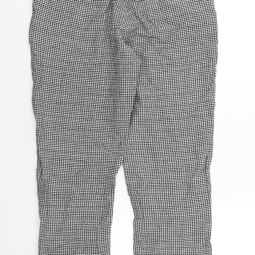 MNG Womens Black Check  Capri Trousers Size 8 L23 in