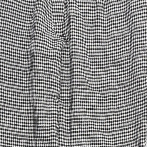 MNG Womens Black Check  Capri Trousers Size 8 L23 in