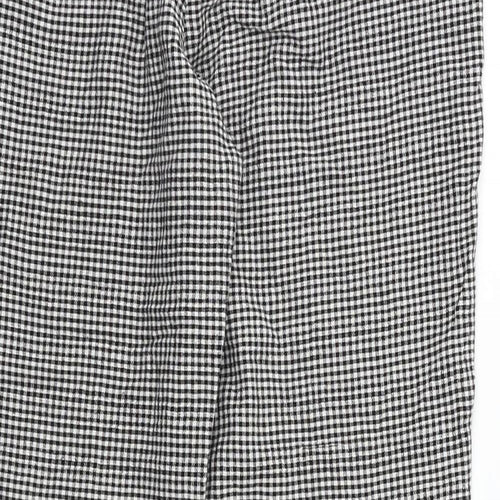 MNG Womens Black Check  Capri Trousers Size 8 L23 in