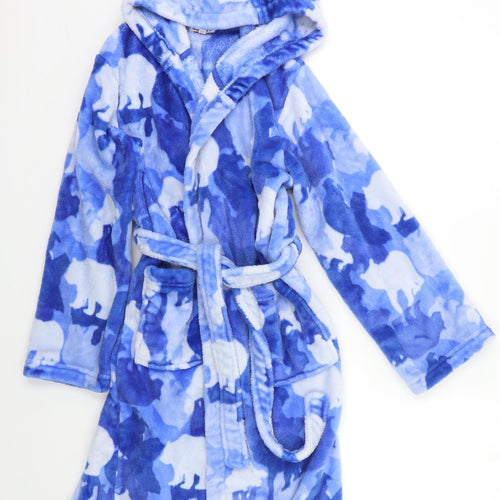 Blue Zoo Girls Blue Geometric  Kimono Robe Size 9-10 Years