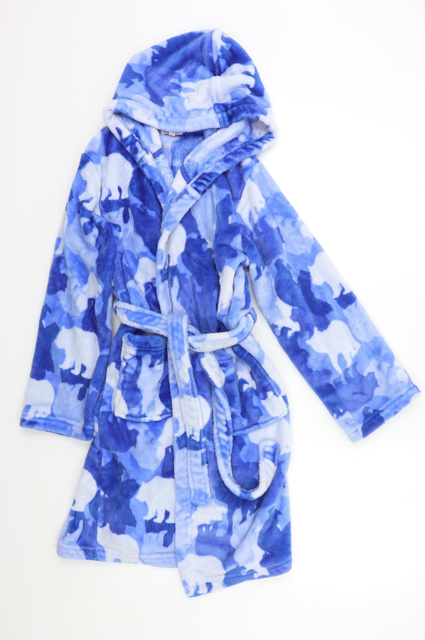 Blue Zoo Girls Blue Geometric  Kimono Robe Size 9-10 Years