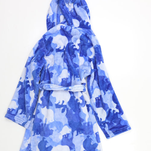 Blue Zoo Girls Blue Geometric  Kimono Robe Size 9-10 Years