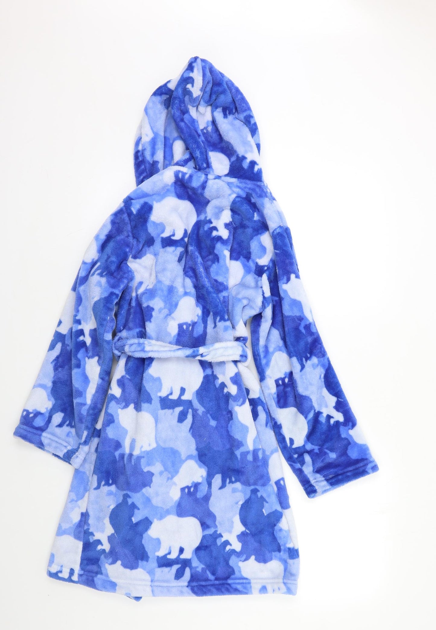 Blue Zoo Girls Blue Geometric  Kimono Robe Size 9-10 Years