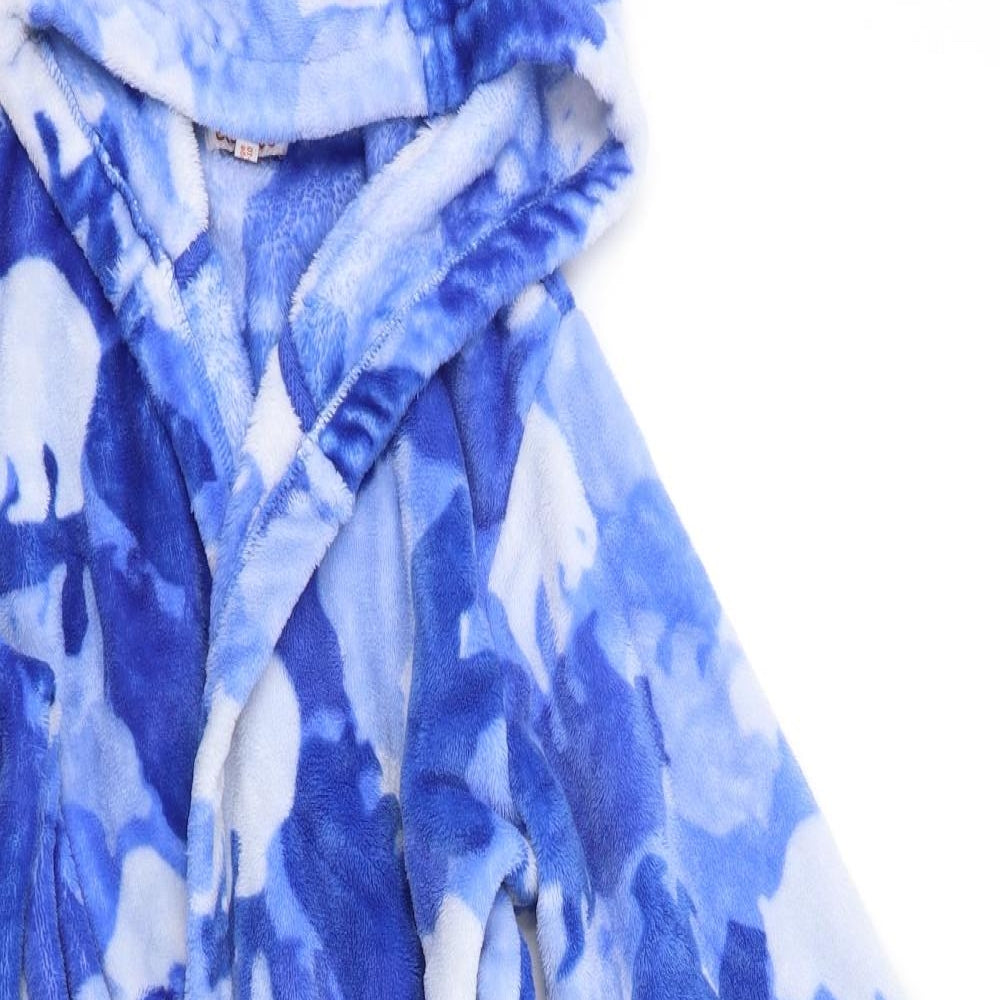Blue Zoo Girls Blue Geometric  Kimono Robe Size 9-10 Years