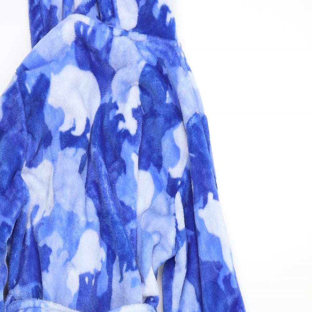 Blue Zoo Girls Blue Geometric  Kimono Robe Size 9-10 Years