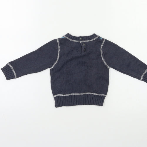 Niin Baby Blue Geometric  Pullover Jumper Size 12-18 Months  - Bunny