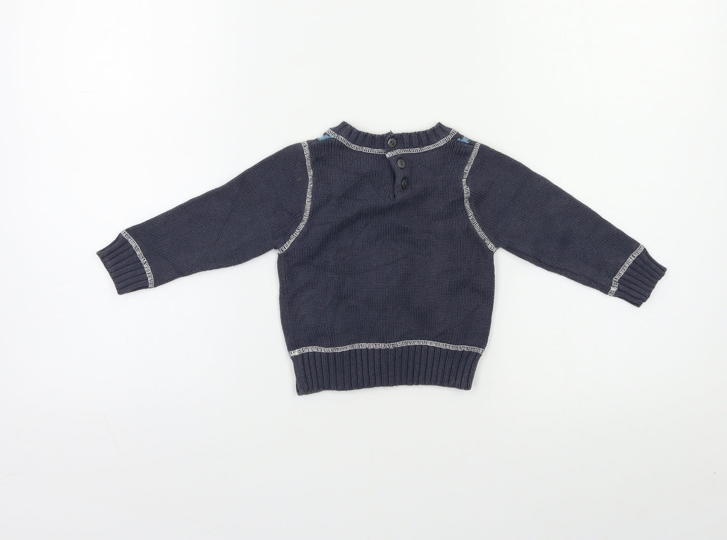 Niin Baby Blue Geometric  Pullover Jumper Size 12-18 Months  - Bunny