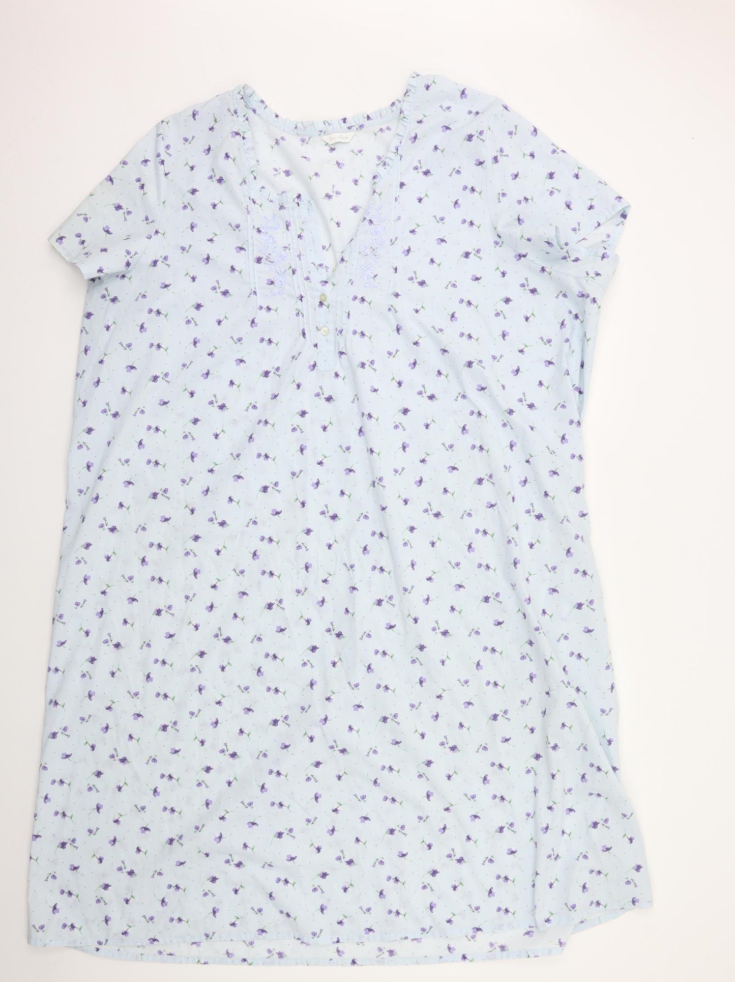 M&S Womens Blue Floral  Kaftan Nightshirt Size 24