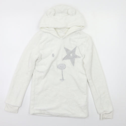 F&F Girls White   Pullover Hoodie Size 12 Years