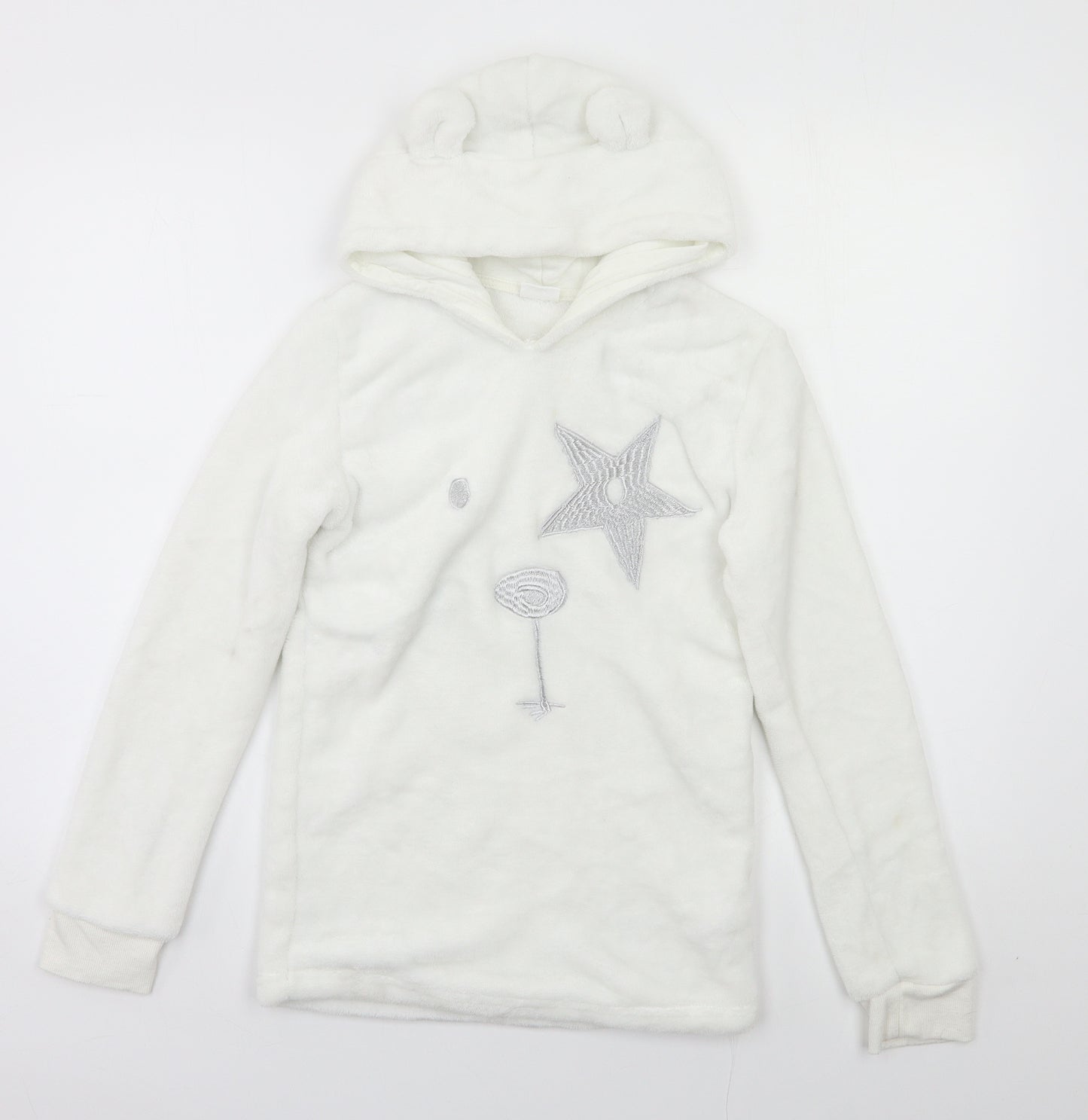 F&F Girls White   Pullover Hoodie Size 12 Years