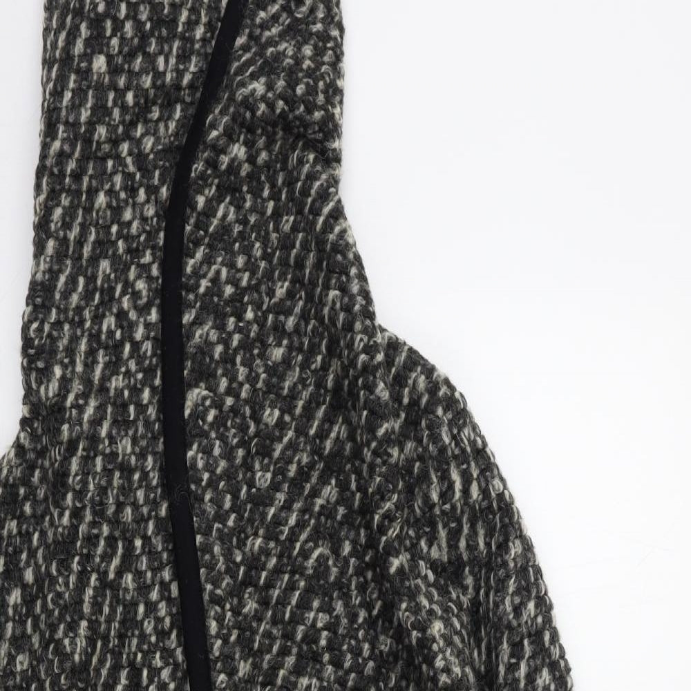 Preworn Womens Black Herringbone  Cardigan Jumper Size S