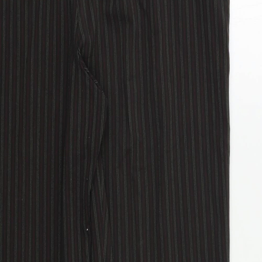 Bonmarché Womens Green Striped  Dress Pants Trousers Size 16 L27 in