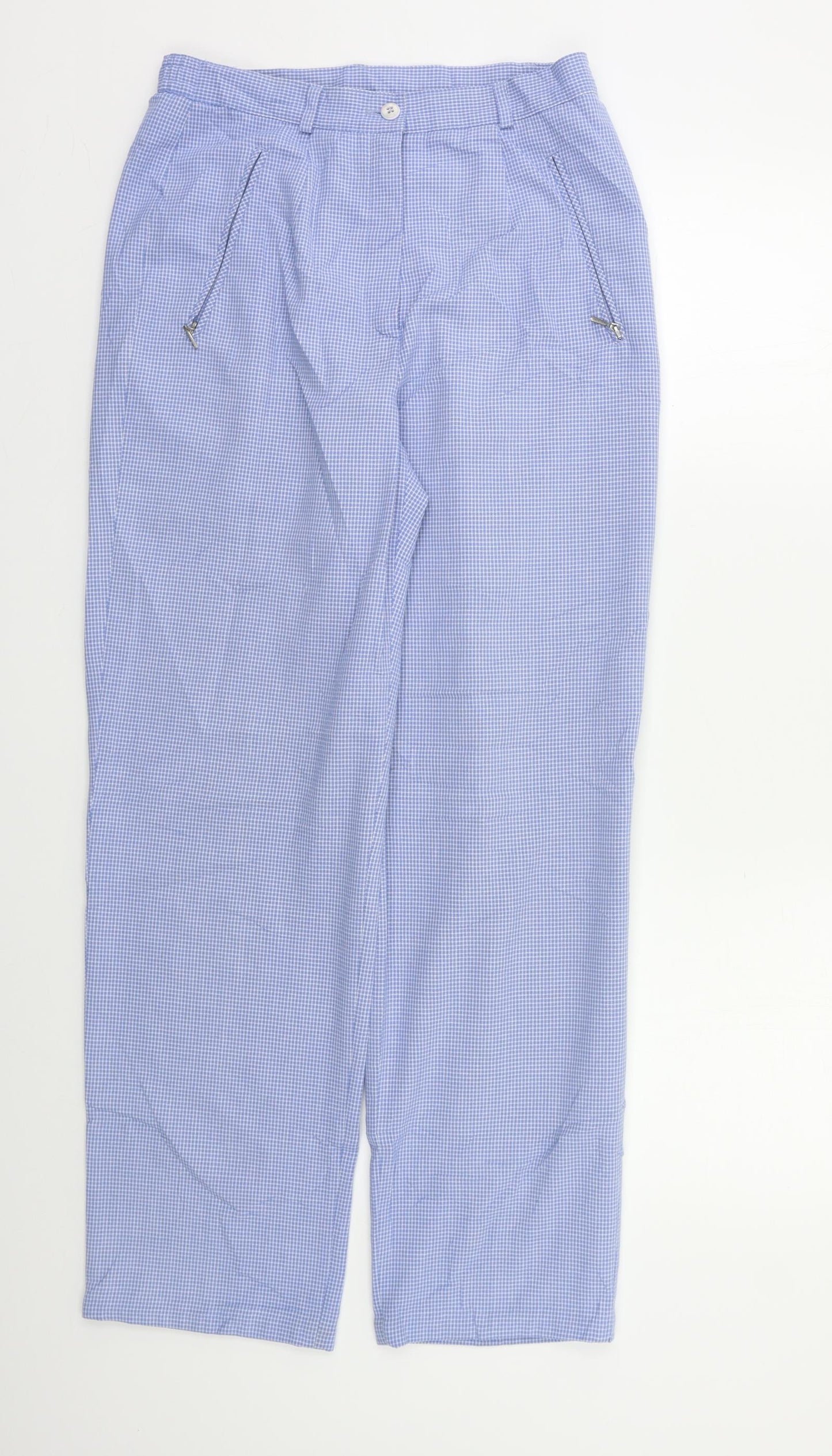 Valene Herman Womens Blue Check  Trousers  Size 8 L27 in