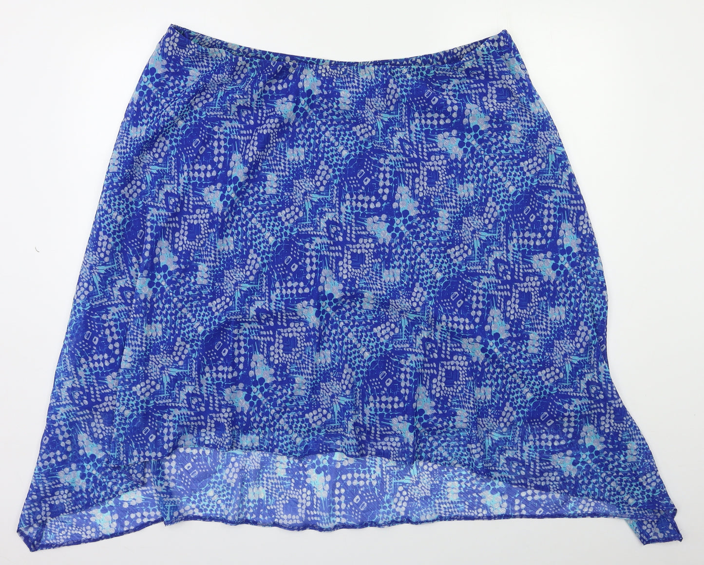 Wardrobe Essentials Womens Blue Geometric  A-Line Skirt Size XL