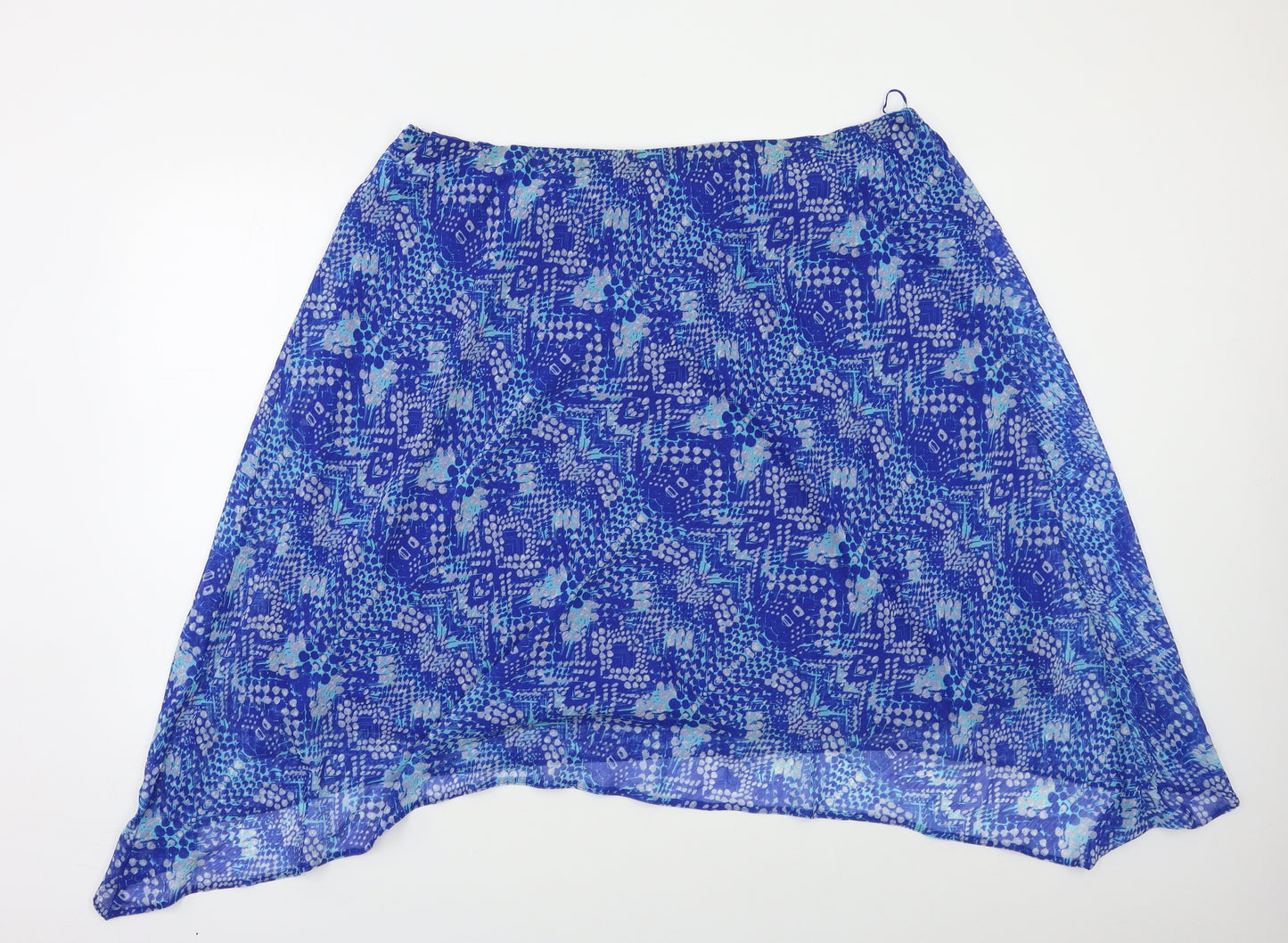 Wardrobe Essentials Womens Blue Geometric  A-Line Skirt Size XL