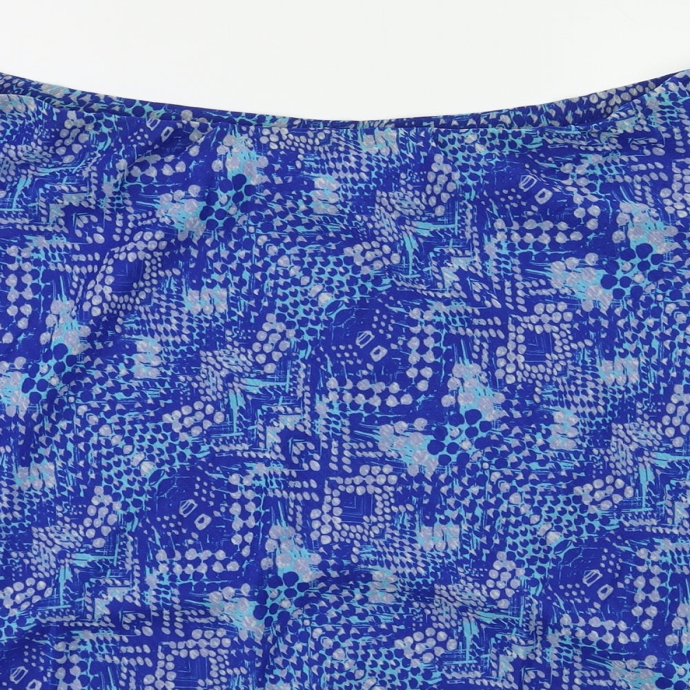 Wardrobe Essentials Womens Blue Geometric  A-Line Skirt Size XL