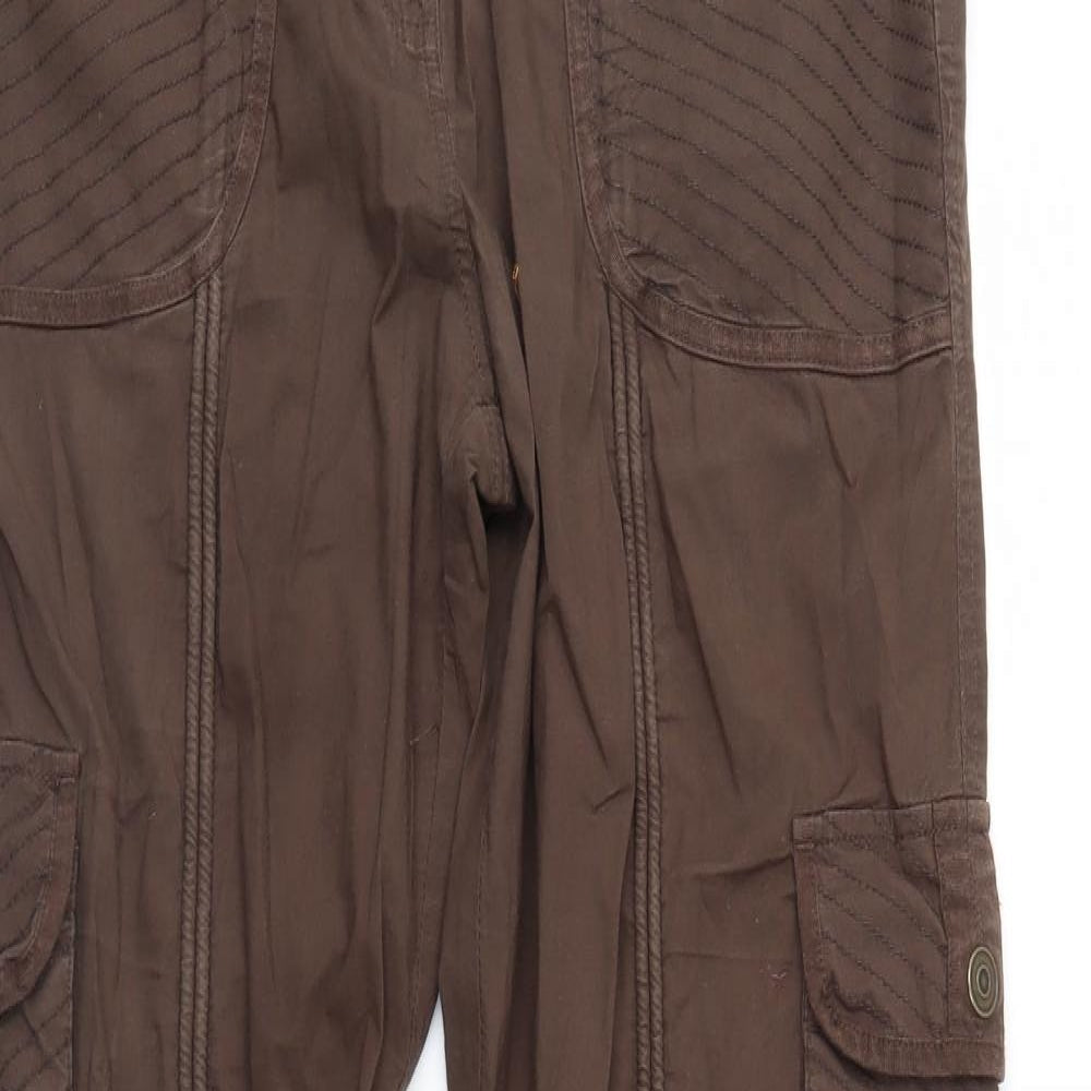 TU Womens Brown   Cargo Trousers Size 14 L31 in