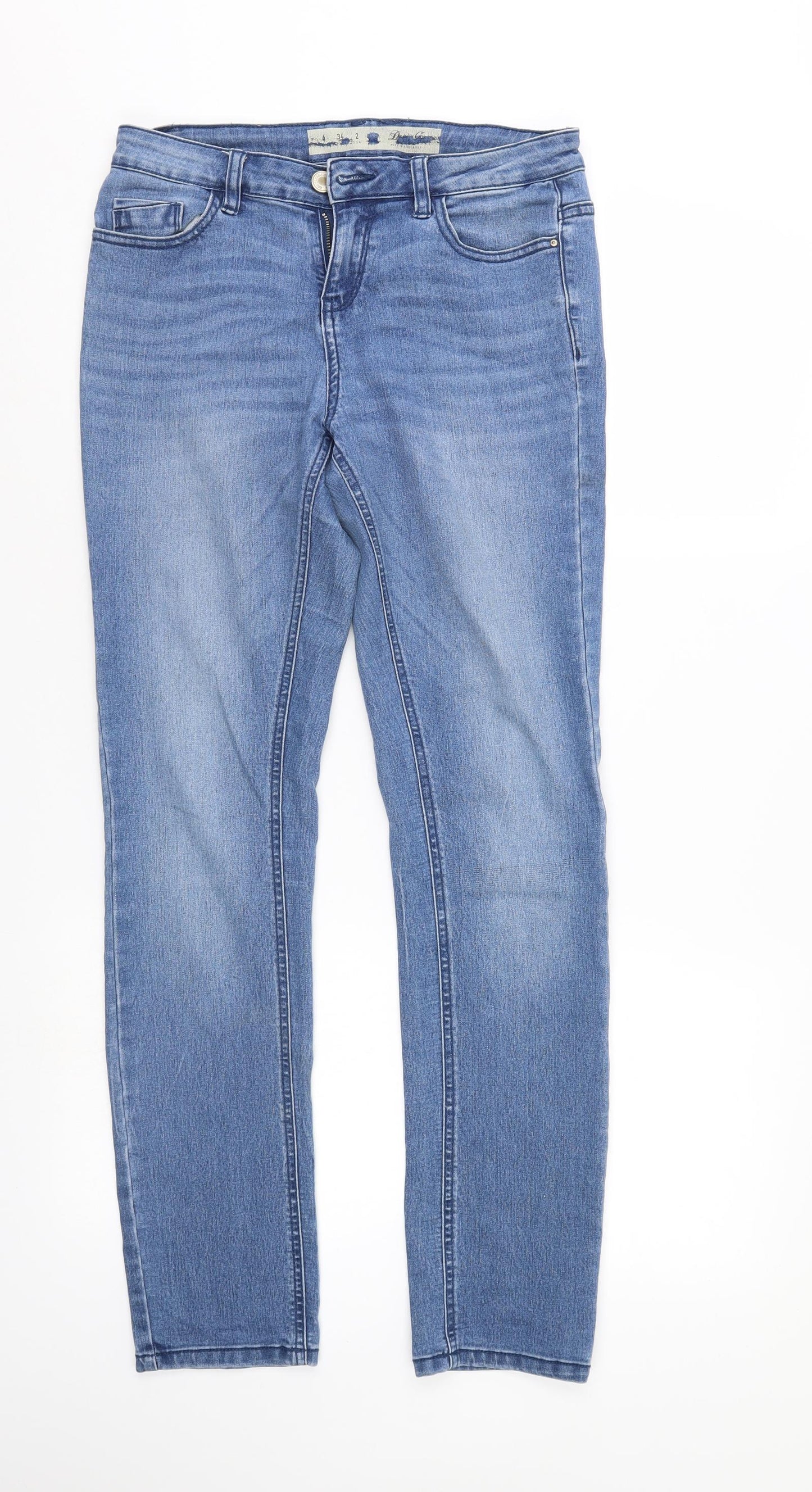 Denim & Co. Womens Blue  Denim Straight Jeans Size 6 L29 in