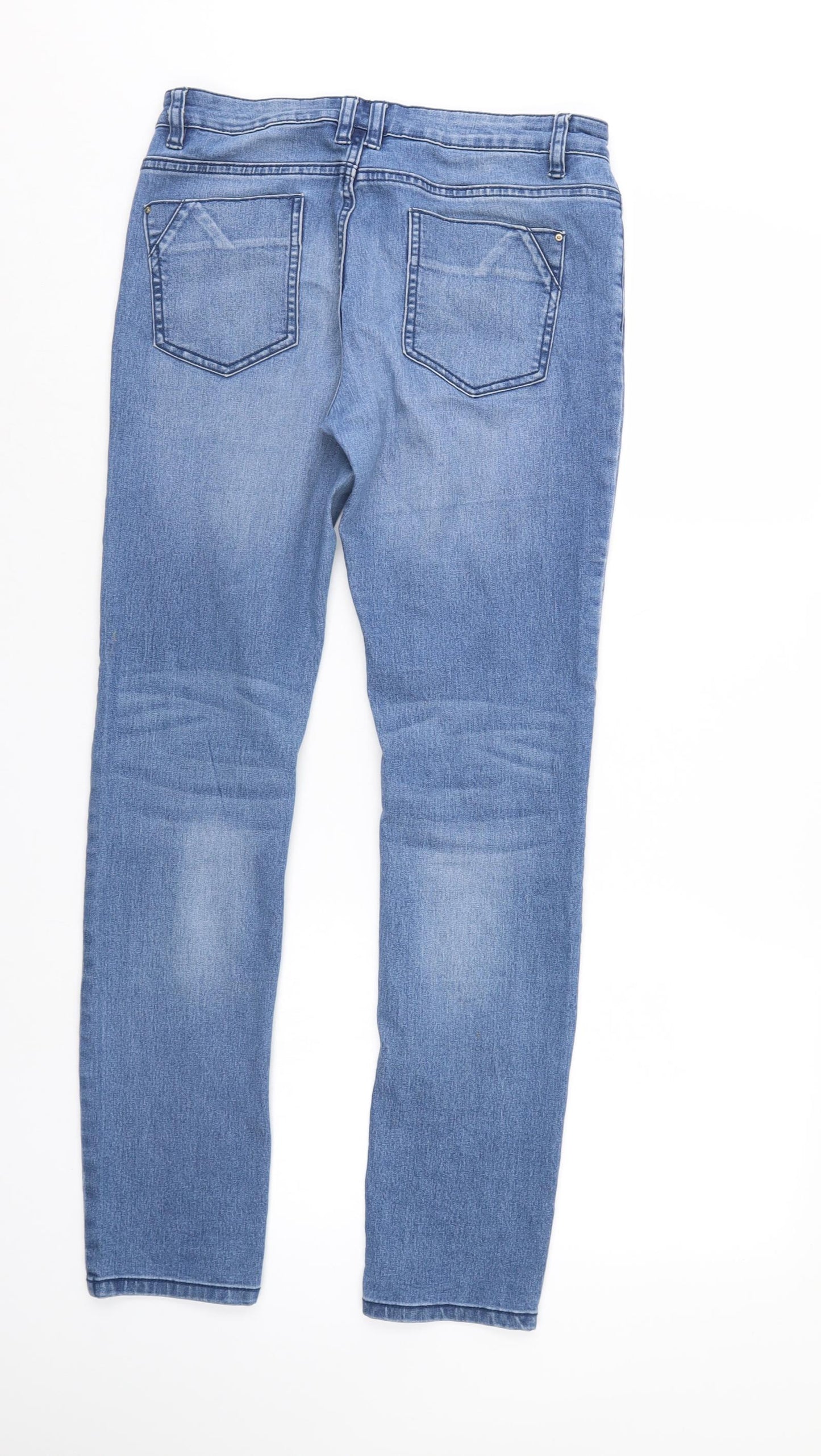 Denim & Co. Womens Blue  Denim Straight Jeans Size 6 L29 in