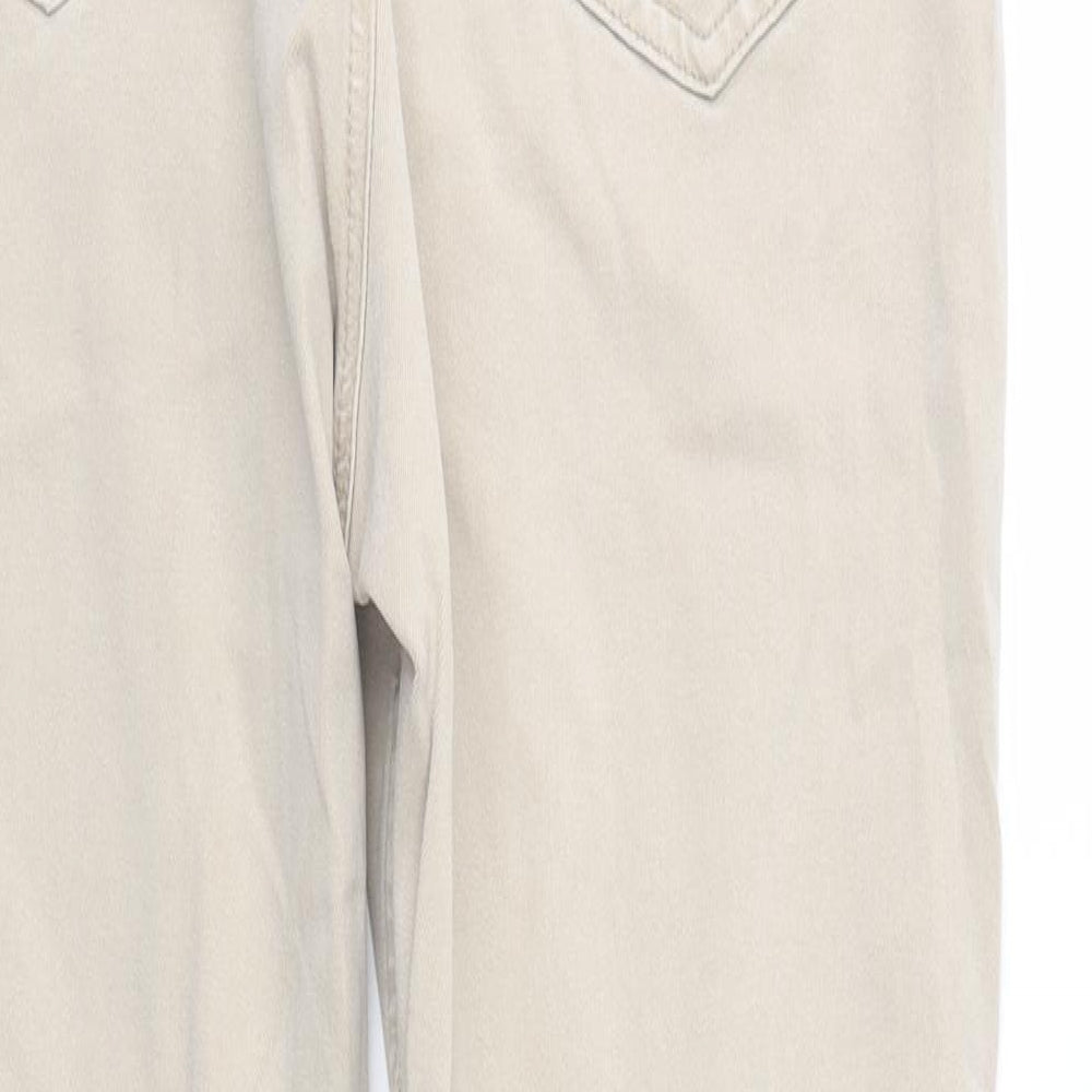 F&F Womens Ivory  Denim Straight Jeans Size 14 L29 in