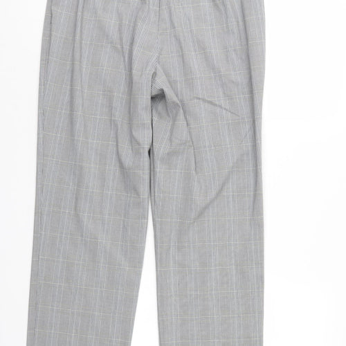 Marks and Spencer Womens Grey Check  Trousers  Size 12 L28 in