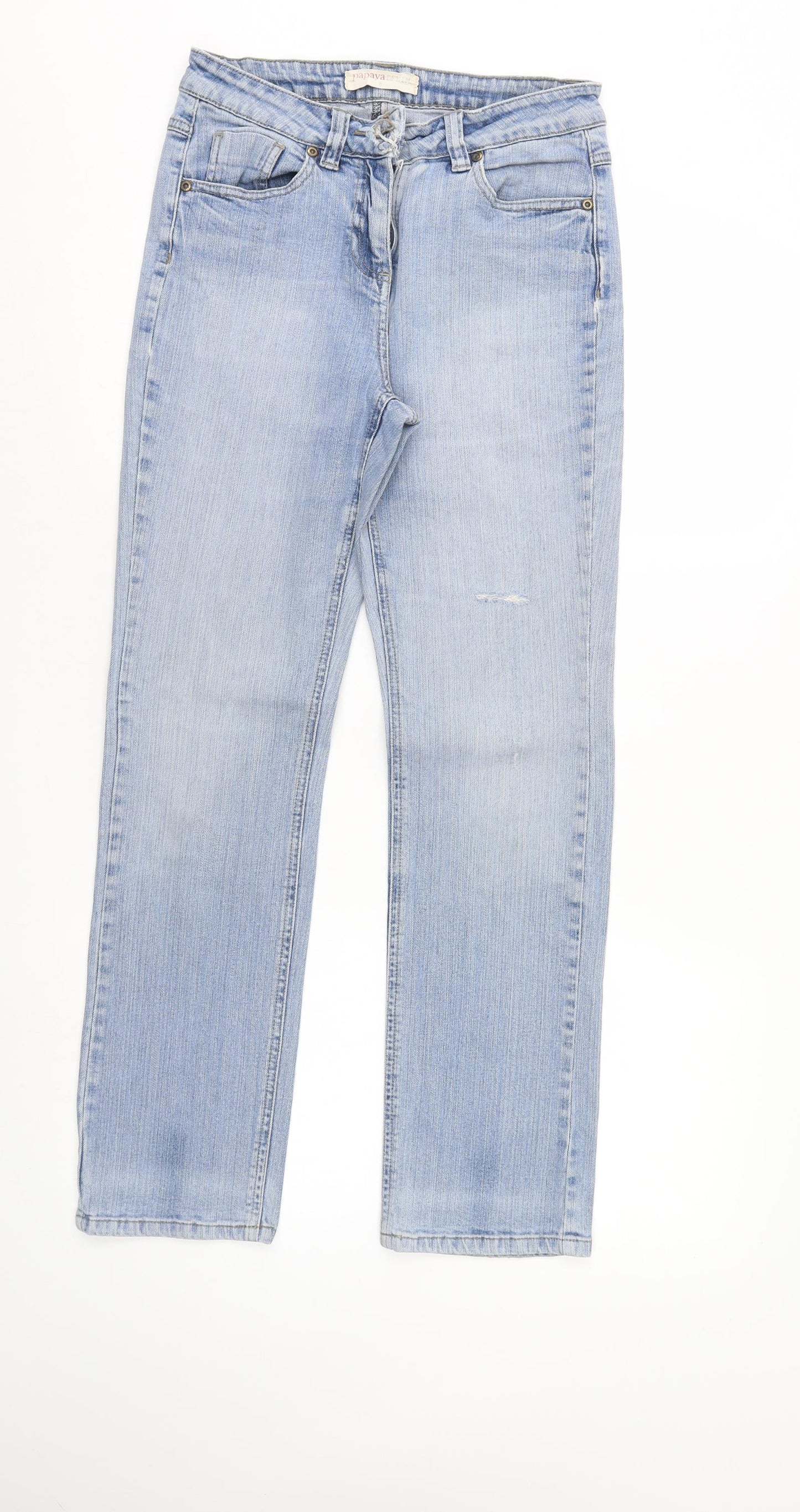 Papaya Womens Blue  Denim Straight Jeans Size 8 L28 in