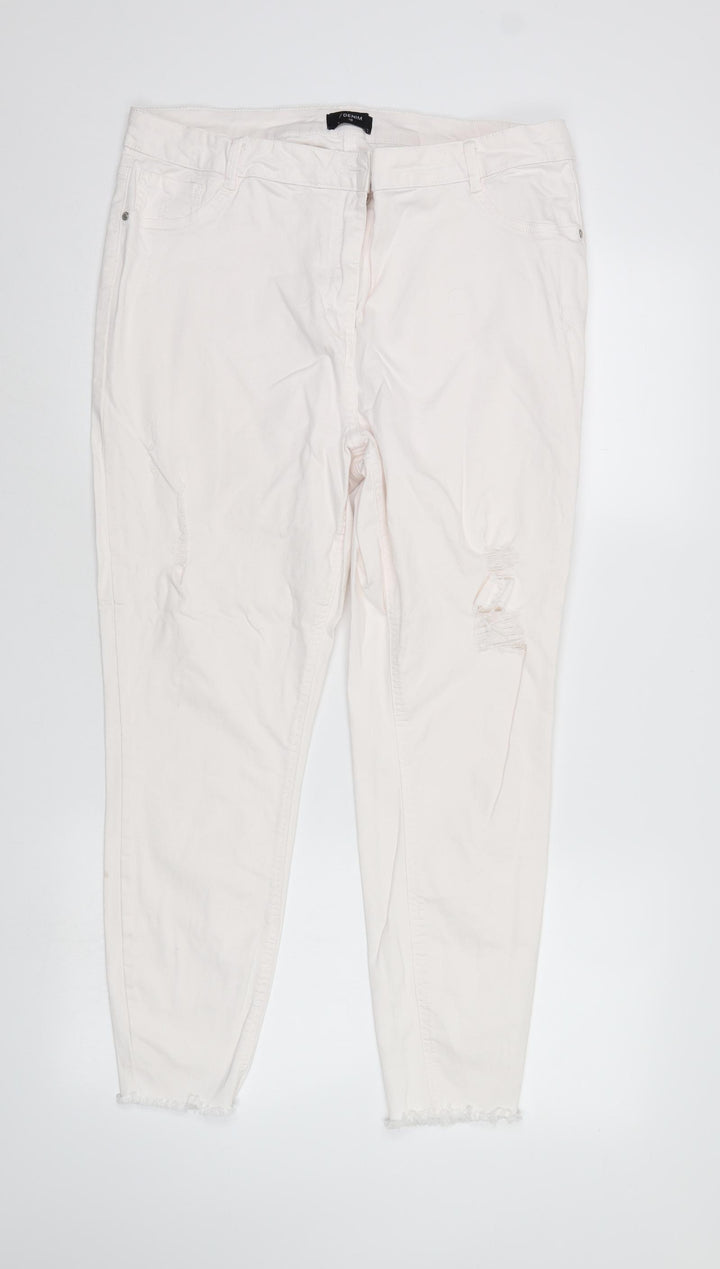/Denim Womens White  Denim Tapered Jeans Size 18 L27 in
